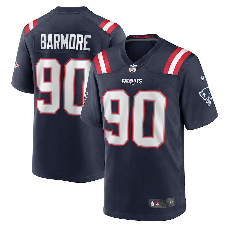 Men New England Patriots #90 Christian Barmore Nike Navy Player Game NFL Jersey